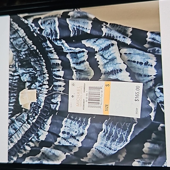 MICHAEL Michael Kors  Off-Shoulder Shibori Striped Dress S - Picture 4 of 5